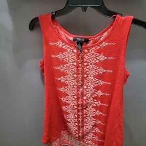 Boho red aztec shirt